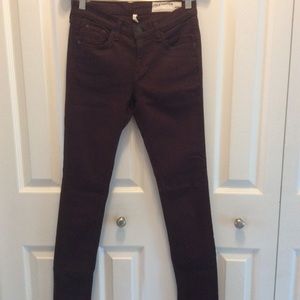 Rag and Bone plum/wine skinny jean